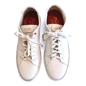 Good Man Brand Sneakers Mens 7 White Edge Low Top Leather Made in Italy Luxury